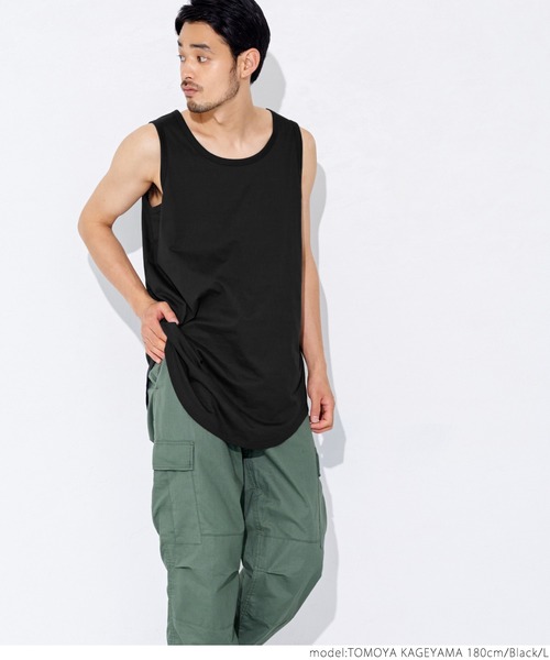 coca（coca）（コカ）の「シルキータッチレイヤードタンクトップ（タンクトップ・メンズ・ブラック/ホワイト・S/M/L/XL）」の10枚目の写真