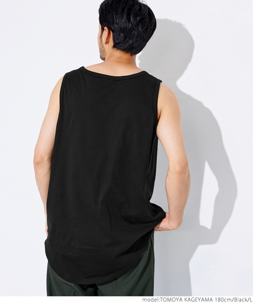 coca（coca）（コカ）の「シルキータッチレイヤードタンクトップ（タンクトップ・メンズ・ブラック/ホワイト・S/M/L/XL）」の12枚目の写真