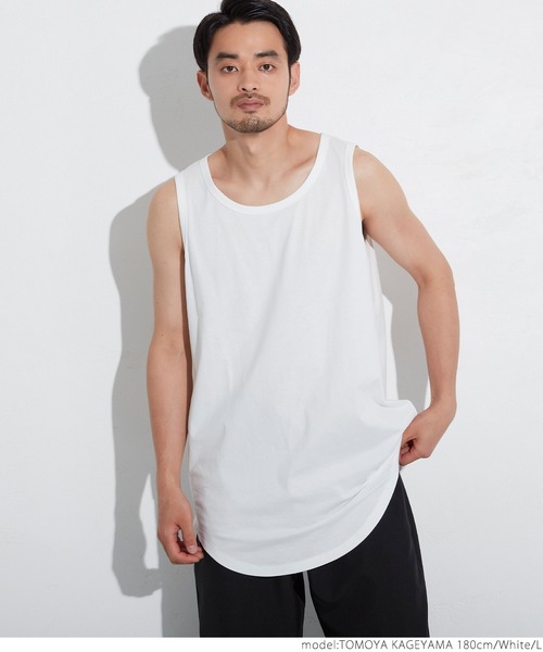 coca（coca）（コカ）の「シルキータッチレイヤードタンクトップ（タンクトップ・メンズ・ブラック/ホワイト・S/M/L/XL）」の8枚目の写真