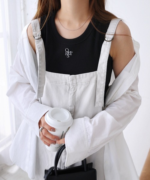 doudou ツイルサロペット　ホワイト　完売品 セール】【2サイズ展開！】ツイルサロペット（サロペット