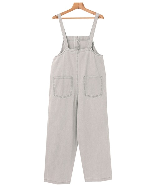 andme（アンドミー）の「コットンツイルフロントジップサロペット（サロペット/オーバーオール・レディース・ブラック/オフホワイト/グレー/カーキ/ケミカルウォッシュ/スミクロ/サックスブルー・M/L）」の14枚目の写真