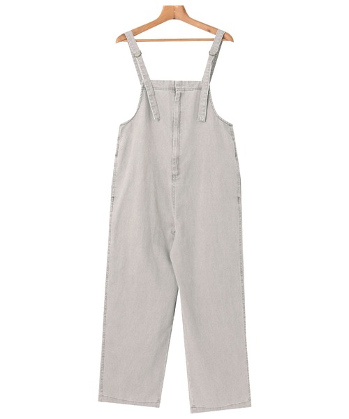 andme（アンドミー）の「コットンツイルフロントジップサロペット（サロペット/オーバーオール・レディース・ブラック/オフホワイト/グレー/カーキ/ケミカルウォッシュ/スミクロ/サックスブルー・M/L）」の22枚目の写真