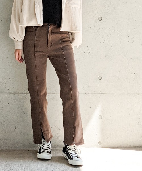 Per sist ence(パーシエンス)の「Per sist ence/パーシエンス センタースリットフレアパンツ(その他パンツ・レディース・ブラック/ブラウン/グレー・MEDIUM/SMALL)」の15枚目の写真