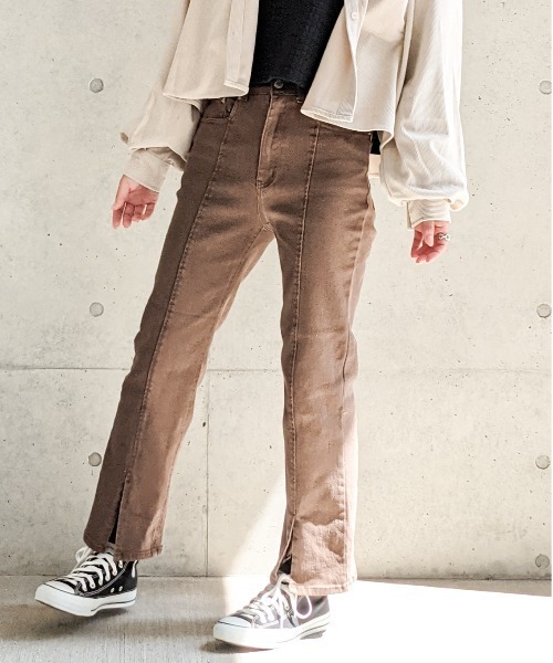 Per sist ence(パーシエンス)の「Per sist ence/パーシエンス センタースリットフレアパンツ(その他パンツ・レディース・ブラック/ブラウン/グレー・MEDIUM/SMALL)」の11枚目の写真