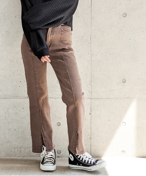 Per sist ence(パーシエンス)の「Per sist ence/パーシエンス センタースリットフレアパンツ(その他パンツ・レディース・ブラック/ブラウン/グレー・MEDIUM/SMALL)」の5枚目の写真