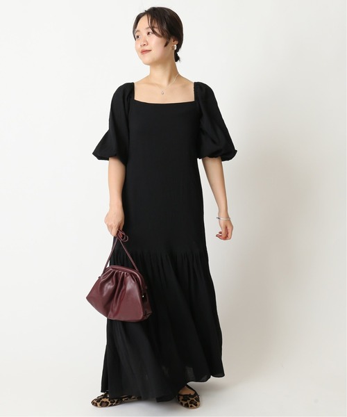 U by SPICK&SPAN（ユーバイスピックアンドスパン）の「≪追加≫バックシャンワンピース2◆（ワンピース・レディース・ブラック/ベージュ・38/36）」の4枚目の写真