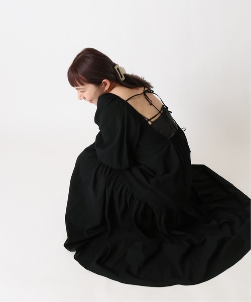 U by SPICK&SPAN（ユーバイスピックアンドスパン）の「≪追加≫バックシャンワンピース2◆（ワンピース・レディース・ブラック/ベージュ・38/36）」の15枚目の写真