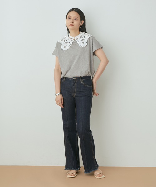 ADAM ET ROPE'(アダムエロペ)の「レースカラー付きプルオーバー(Tシャツ/カットソー・レディース・ホワイト/ライトグレー/ブラック・FREE)」の16枚目の写真