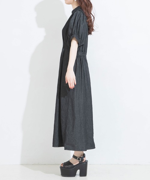 Newlyme（ニューリーミー）の「タックショルダーデニムワンピース（ワンピース・レディース・ブルー/インディゴブルー/ブラック・MEDIUM）」の17枚目の写真