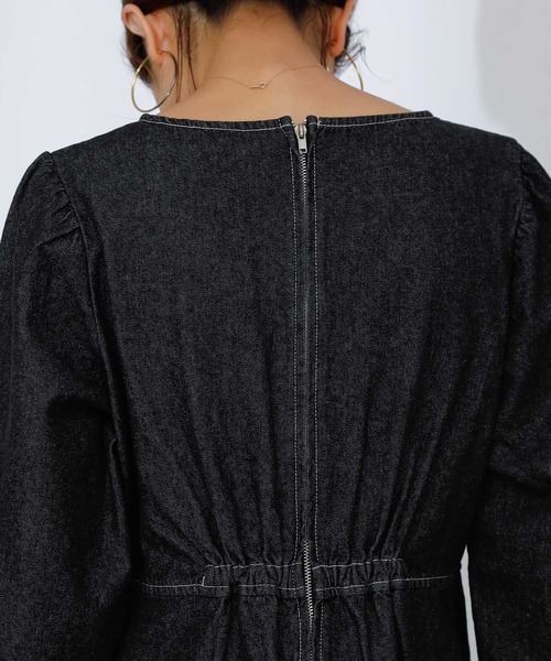 COLONY 2139(コロニートゥーワンスリーナイン)の「デニムタックフレアワンピース(ワンピース・レディース・ブラック/ネイビー・SMALL/MEDIUM)」の20枚目の写真