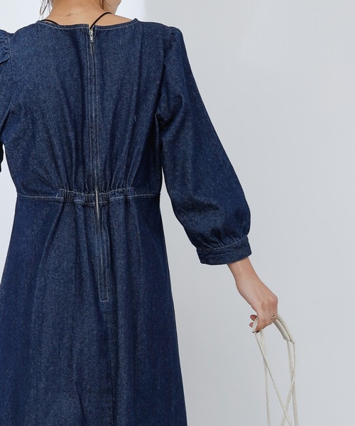 COLONY 2139(コロニートゥーワンスリーナイン)の「デニムタックフレアワンピース(ワンピース・レディース・ブラック/ネイビー・SMALL/MEDIUM)」の8枚目の写真