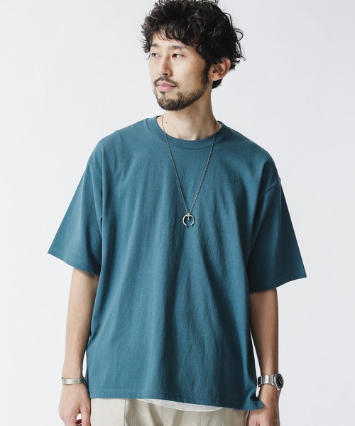 NANO universe（ナノユニバース）の「レイヤードTシャツ　半袖（Tシャツ/カットソー・メンズ・スミクロ/ベージュ/ホワイト/ブルーグリーン・S/L/XL/M）」の4枚目の写真