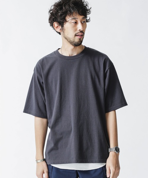 NANO universe（ナノユニバース）の「レイヤードTシャツ　半袖（Tシャツ/カットソー・メンズ・スミクロ/ベージュ/ホワイト/ブルーグリーン・S/L/XL/M）」の3枚目の写真