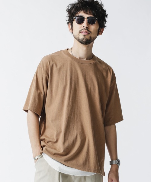 NANO universe（ナノユニバース）の「レイヤードTシャツ　半袖（Tシャツ/カットソー・メンズ・スミクロ/ベージュ/ホワイト/ブルーグリーン・S/L/XL/M）」の9枚目の写真