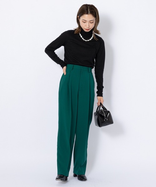 CIAOPANIC(チャオパニック)の「リブタートルネックカットソー(Tシャツ/カットソー・レディース・ブラック/ブラウン/オフホワイト・FREE)」の4枚目の写真