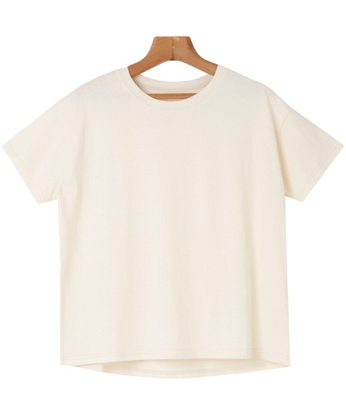 andme(アンドミー)の「USAコットン半袖クルーネックTシャツ(Tシャツ/カットソー・レディース・チャコールグレー/ブラック/オフホワイト/グリーン/キナリ・M/L)」の21枚目の写真