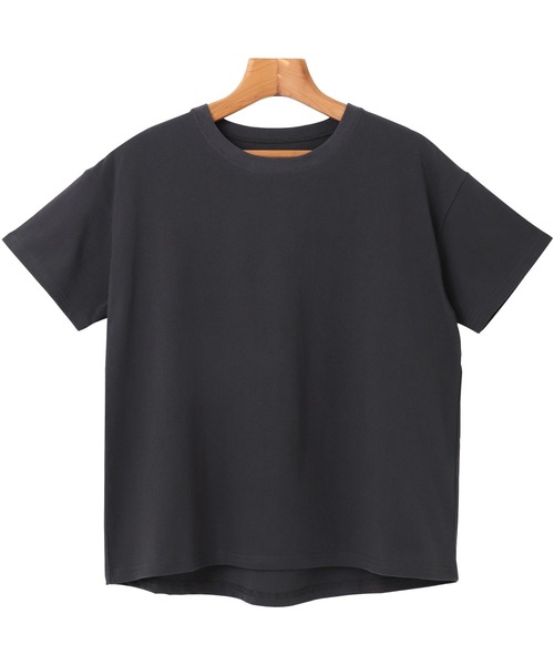 andme(アンドミー)の「USAコットン半袖クルーネックTシャツ(Tシャツ/カットソー・レディース・チャコールグレー/ブラック/オフホワイト/グリーン/キナリ・M/L)」の13枚目の写真