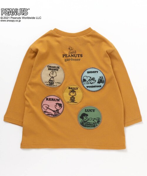 PEANUTS(ピーナッツ)の「PEANUTS ガーデンワッペンリンクTシャツ(スヌーピー)(Tシャツ/カットソー・キッズ・アイボリー/キャメル/チャコール・110/80/90/100/120/130)」の3枚目の写真