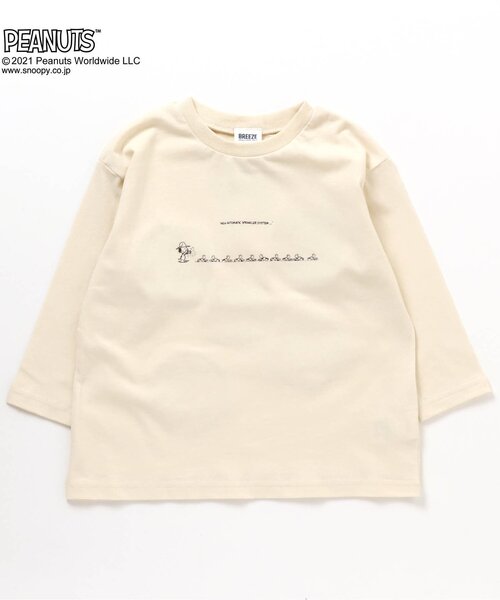 PEANUTS(ピーナッツ)の「PEANUTS ガーデンワッペンリンクTシャツ(スヌーピー)(Tシャツ/カットソー・キッズ・アイボリー/キャメル/チャコール・110/80/90/100/120/130)」の10枚目の写真