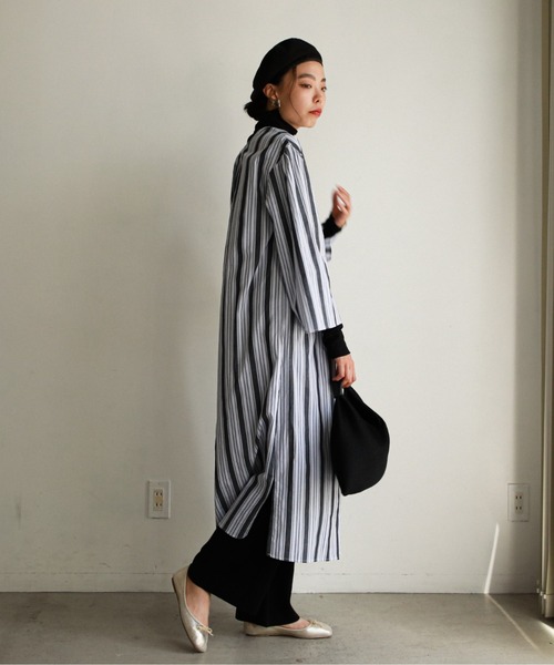 feepur（フェピュール）の「ロングカフタンワンピース（ワンピース・レディース・アイボリー/ピンク/ブラック/ホワイト×ネイビー・MEDIUM）」の16枚目の写真