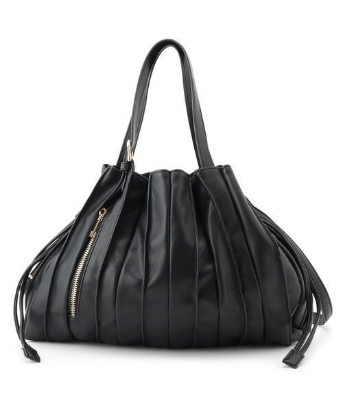 THE SHOP TK （ザ ショップ ティーケー ）の「◆レザープリーツ2WAYトートバック（トートバッグ・レディース・ブラック/カーキ/キャメル・99）」の2枚目の写真