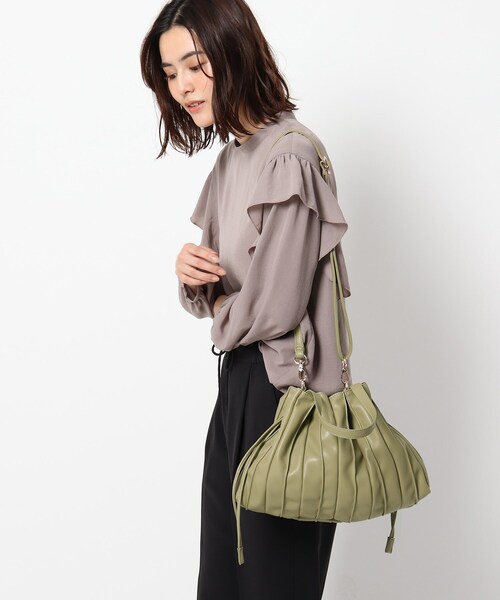 THE SHOP TK （ザ ショップ ティーケー ）の「◆レザープリーツ2WAYトートバック（トートバッグ・レディース・ブラック/カーキ/キャメル・99）」の13枚目の写真