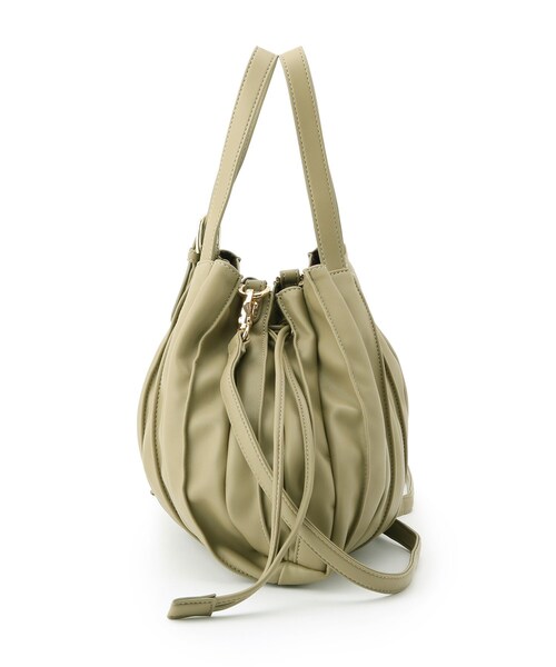 THE SHOP TK （ザ ショップ ティーケー ）の「◆レザープリーツ2WAYトートバック（トートバッグ・レディース・ブラック/カーキ/キャメル・99）」の12枚目の写真