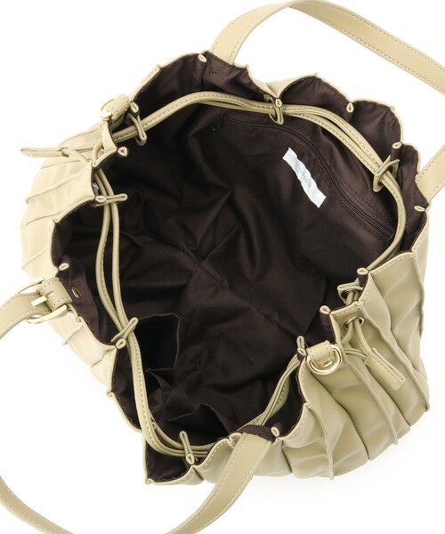 THE SHOP TK （ザ ショップ ティーケー ）の「◆レザープリーツ2WAYトートバック（トートバッグ・レディース・ブラック/カーキ/キャメル・99）」の9枚目の写真