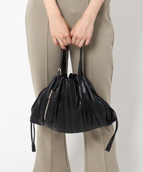 THE SHOP TK （ザ ショップ ティーケー ）の「◆レザープリーツ2WAYトートバック（トートバッグ・レディース・ブラック/カーキ/キャメル・99）」の6枚目の写真