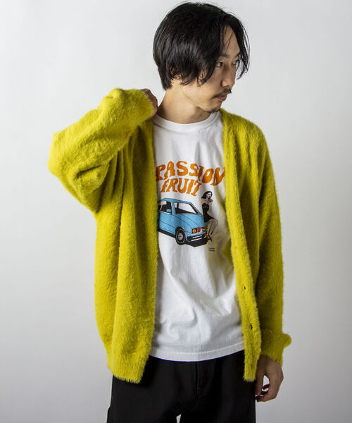 GLOSTER（グロスター）の「【初回分即完売につき再販決定！】【GLOSTER/グロスター】モヘヤライクカーディガン（カーディガン/ボレロ・メンズ・ブラック/ベージュ/レッド/イエロー/グリーン・FREE）」の4枚目の写真