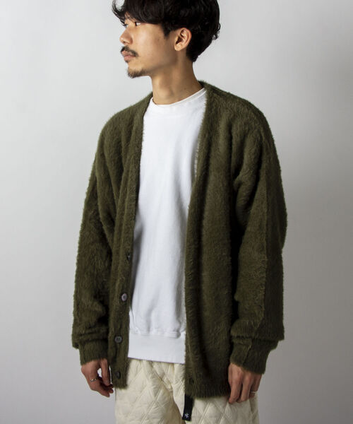 GLOSTER（グロスター）の「【初回分即完売につき再販決定！】【GLOSTER/グロスター】モヘヤライクカーディガン（カーディガン/ボレロ・メンズ・ブラック/ベージュ/レッド/イエロー/グリーン・FREE）」の3枚目の写真