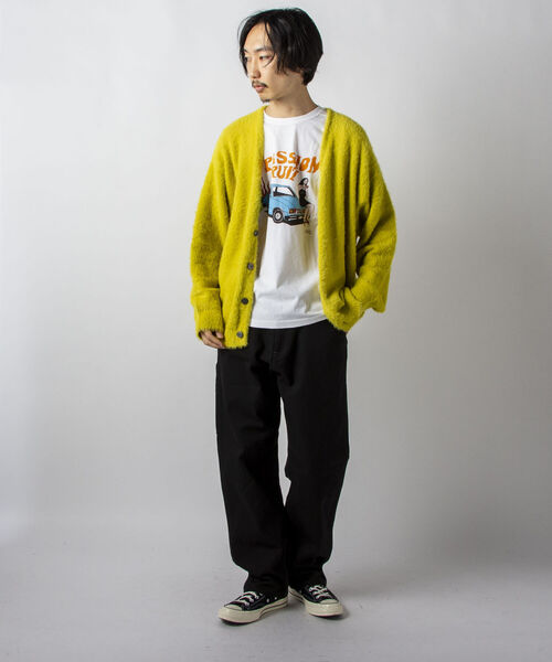 GLOSTER（グロスター）の「【初回分即完売につき再販決定！】【GLOSTER/グロスター】モヘヤライクカーディガン（カーディガン/ボレロ・メンズ・ブラック/ベージュ/レッド/イエロー/グリーン・FREE）」の6枚目の写真