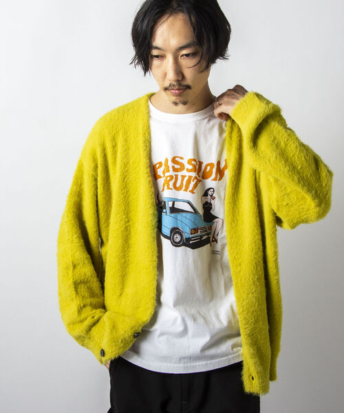 GLOSTER（グロスター）の「【初回分即完売につき再販決定！】【GLOSTER/グロスター】モヘヤライクカーディガン（カーディガン/ボレロ・メンズ・ブラック/ベージュ/レッド/イエロー/グリーン・FREE）」の8枚目の写真