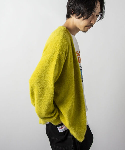 GLOSTER（グロスター）の「【初回分即完売につき再販決定！】【GLOSTER/グロスター】モヘヤライクカーディガン（カーディガン/ボレロ・メンズ・ブラック/ベージュ/レッド/イエロー/グリーン・FREE）」の10枚目の写真