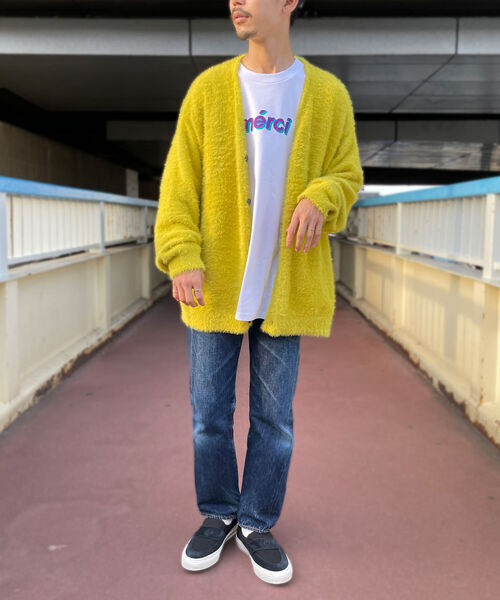 GLOSTER（グロスター）の「【初回分即完売につき再販決定！】【GLOSTER/グロスター】モヘヤライクカーディガン（カーディガン/ボレロ・メンズ・ブラック/ベージュ/レッド/イエロー/グリーン・FREE）」の14枚目の写真