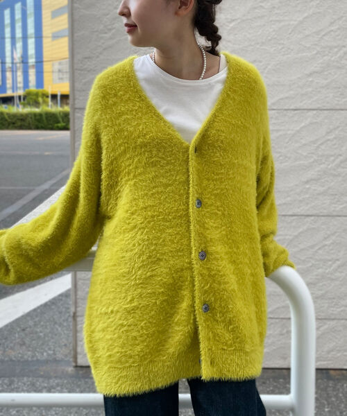 GLOSTER（グロスター）の「【初回分即完売につき再販決定！】【GLOSTER/グロスター】モヘヤライクカーディガン（カーディガン/ボレロ・メンズ・ブラック/ベージュ/レッド/イエロー/グリーン・FREE）」の17枚目の写真