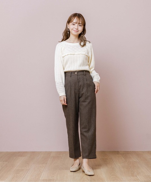 flower（フラワー）の「レースフリルニット（ニット/セーター・レディース・グレー/アイボリー・FREE）」の15枚目の写真