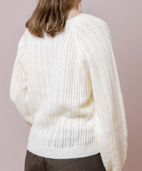 flower（フラワー）の「レースフリルニット（ニット/セーター・レディース・グレー/アイボリー・FREE）」の11枚目の写真