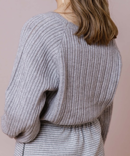 flower（フラワー）の「レースフリルニット（ニット/セーター・レディース・グレー/アイボリー・FREE）」の12枚目の写真