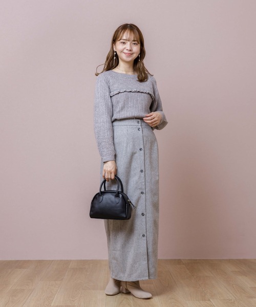 flower（フラワー）の「レースフリルニット（ニット/セーター・レディース・グレー/アイボリー・FREE）」の13枚目の写真