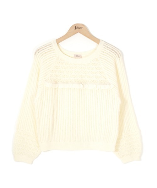 flower（フラワー）の「レースフリルニット（ニット/セーター・レディース・グレー/アイボリー・FREE）」の20枚目の写真