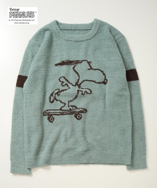 PEANUTS(ピーナッツ)の「【PEANUTS】スヌーピー シャギーニットプルオーバー(スウェット・レディース・オフホワイト/モカ/ブルーグリーン・SMALL/MEDIUM/LARGE/X-LARGE)」の6枚目の写真