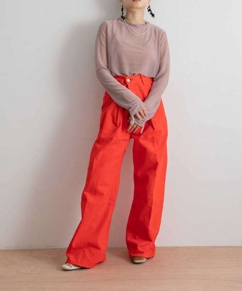 WANDERUNG（ワンデルング）の「WANDERUNG　Sheer Tops（Tシャツ/カットソー・レディース・ブラック/ピンク/アイボリー/ブルー系その他/パープル系その他・FREE）」の22枚目の写真