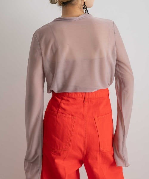 WANDERUNG（ワンデルング）の「WANDERUNG　Sheer Tops（Tシャツ/カットソー・レディース・ブラック/ピンク/アイボリー/ブルー系その他/パープル系その他・FREE）」の11枚目の写真