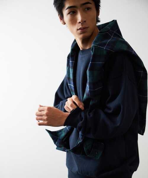 FREAK'S STORE（フリークスストア）の「ヘビーウェイト 裏毛スウェット クルーネック プルオーバー（スウェット・メンズ・ブラック/ネイビー/グレー/オフホワイト/カーキ/モスグリーン・SMALL/MEDIUM/LARGE）」の19枚目の写真