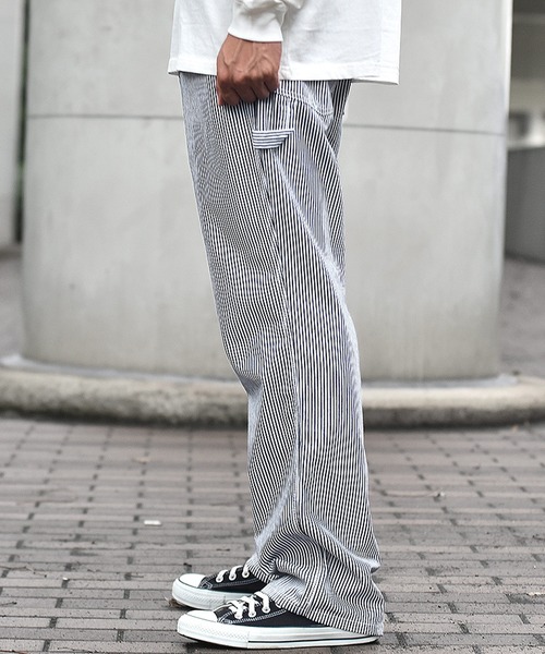 JOKER(ジョーカー)の「【JOKER】ペインターワイドデニムパンツ メンズ ヒッコリーパンツ ストライプ/ワンウォッシュ(デニムパンツ・メンズ・ブルー/ストライプ/ワンウォッシュ・M/L/XL)」の8枚目の写真