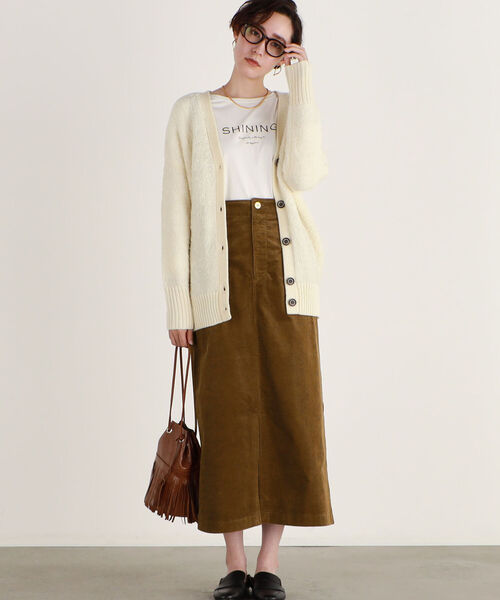 NOLLEY’S（ノーリーズ）の「オーガニックコーデュロイウォッシャブルロングスカート（スカート・レディース・アイボリー/キャメル・1/2）」の19枚目の写真