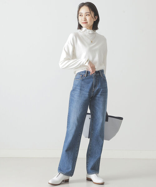 BEAMS LIGHTS(ビームスライツ)の「BEAMS LIGHTS / 12ゲージ 天竺 モックネック プルオーバー(ニット/セーター・レディース・ブラック/ホワイト/パープル・ONE SIZE)」の10枚目の写真