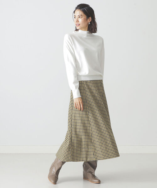 BEAMS LIGHTS(ビームスライツ)の「BEAMS LIGHTS / 12ゲージ 天竺 モックネック プルオーバー(ニット/セーター・レディース・ブラック/ホワイト/パープル・ONE SIZE)」の11枚目の写真