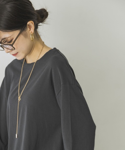 URBAN RESEARCH（アーバンリサーチ）の「クルーネックロンTシャツ（Tシャツ/カットソー・レディース・オフホワイト/チャコールグレー・FREE）」の13枚目の写真